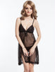 Black Lace Cup 3pcs Mesh Lingerie Set