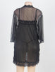 Black 3 pcs Plus Size Transparent Babydoll Set