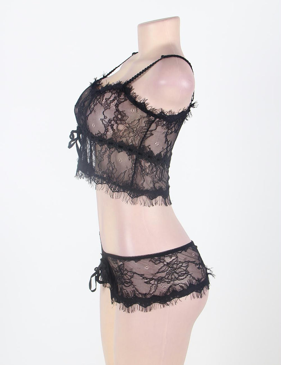 All Over Lace Bra And Boyshort