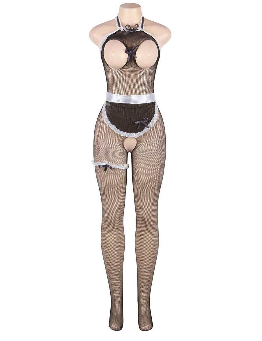 Uniform Temptation Cute Maid Sexy BodyStocking Set