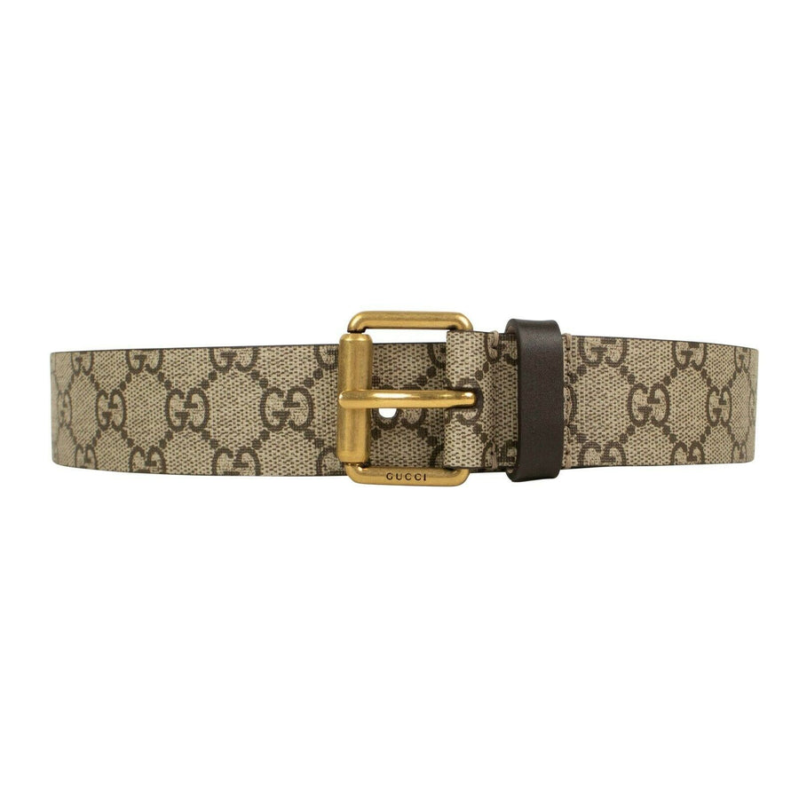 Tiger Print GG Supreme Leather Belt -Beige