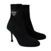 Stretch-Knit Logo Fabric Booties - Black