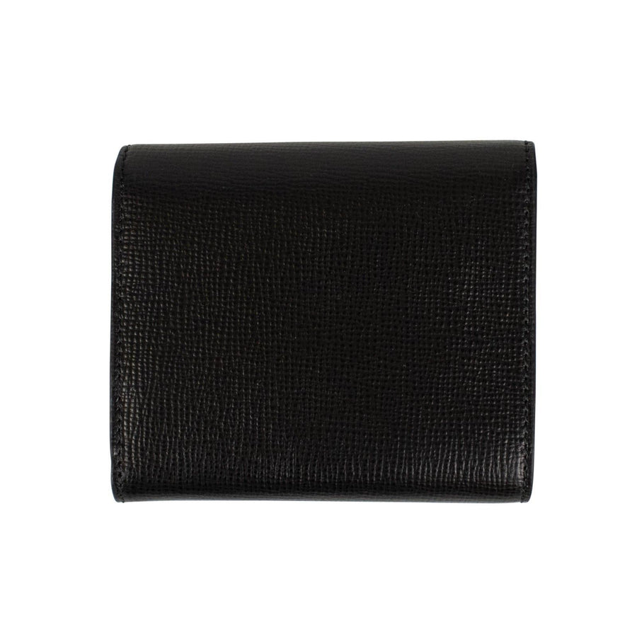 Calf Leather Bi-fold Snap Wallet - Black