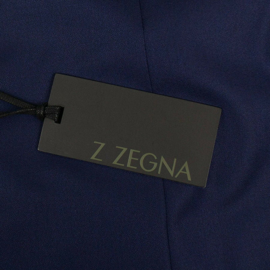 Z ZEGNA Wool Single Button Tuxedo Suit - Blue