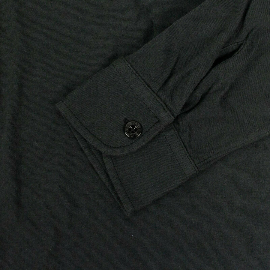 Cotton Long Sleeve Polo Shirt - Charcoal Gray