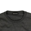 Wool Back BB Logo Crew Neck Sweater Top - Gray