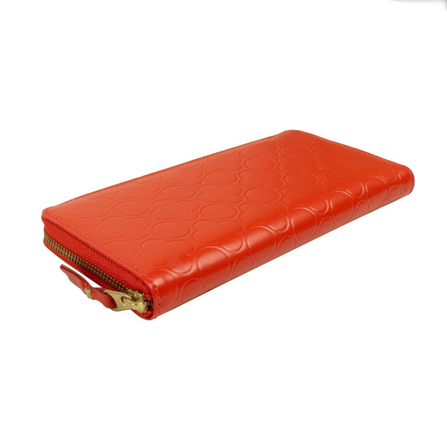 Leather Clover Embossed Wallet - Orange