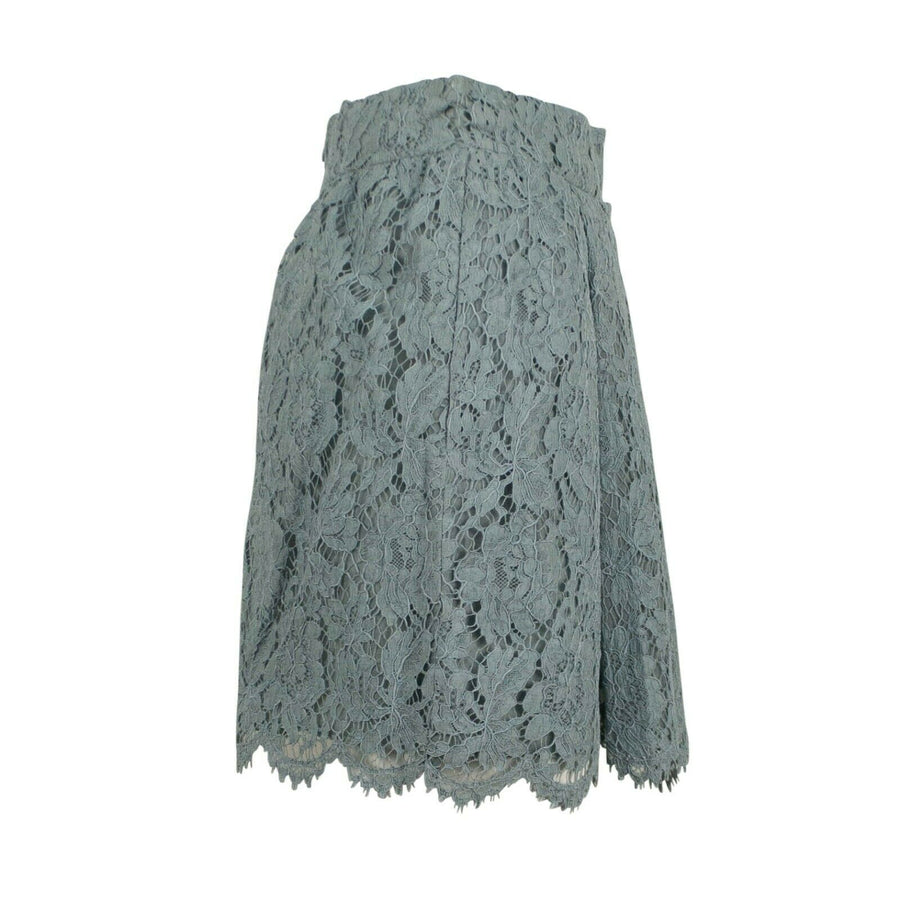 Lace Pleated Skirt - Light Blue