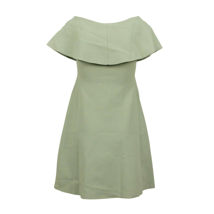 Knit A-Line Caped Knee Length Dress Size - Green