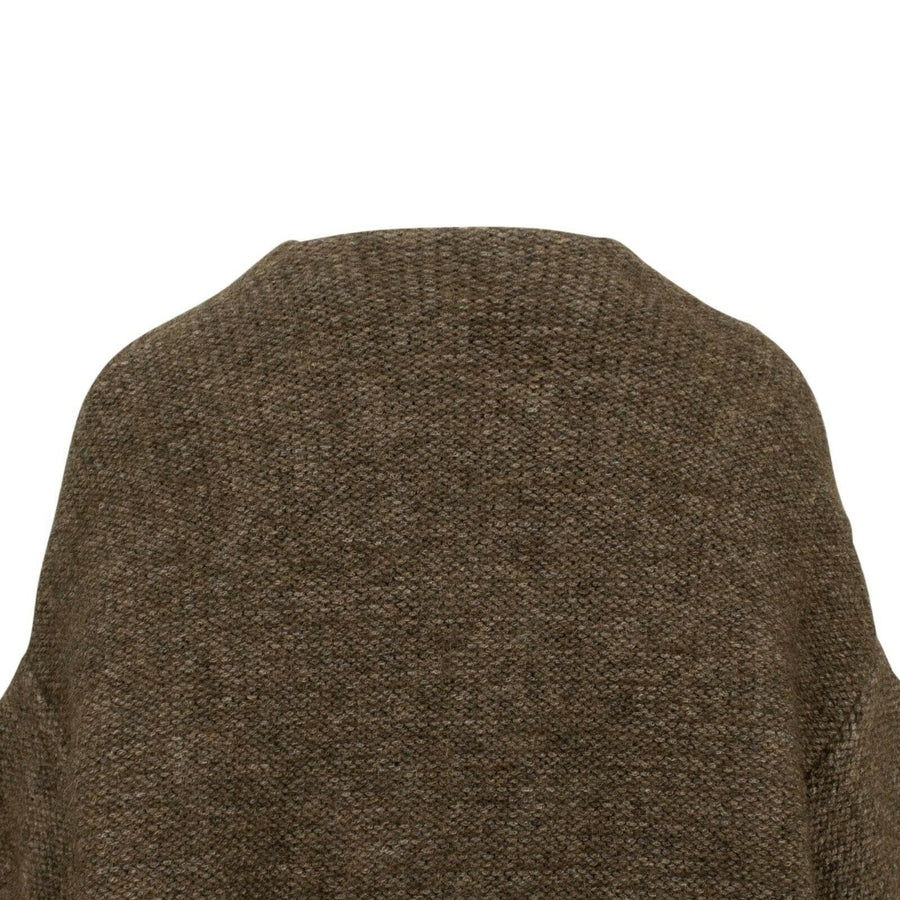 Wool Flare Sleeve Cardigan Sweater - Brown