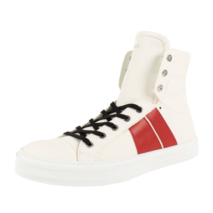 Men's Sunset Canvas High Top Sneakers - White / Red