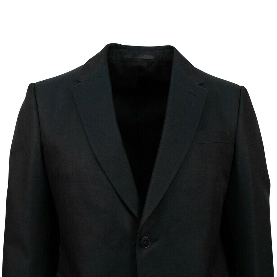 Wool Blend 2 Button Suit - Dark Green