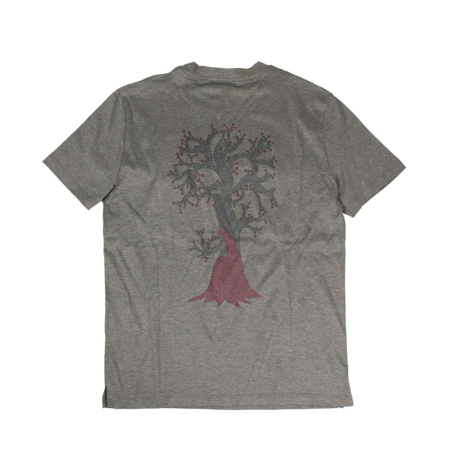 Cotton Tree Design On Back T-shirt - Gray / Pink