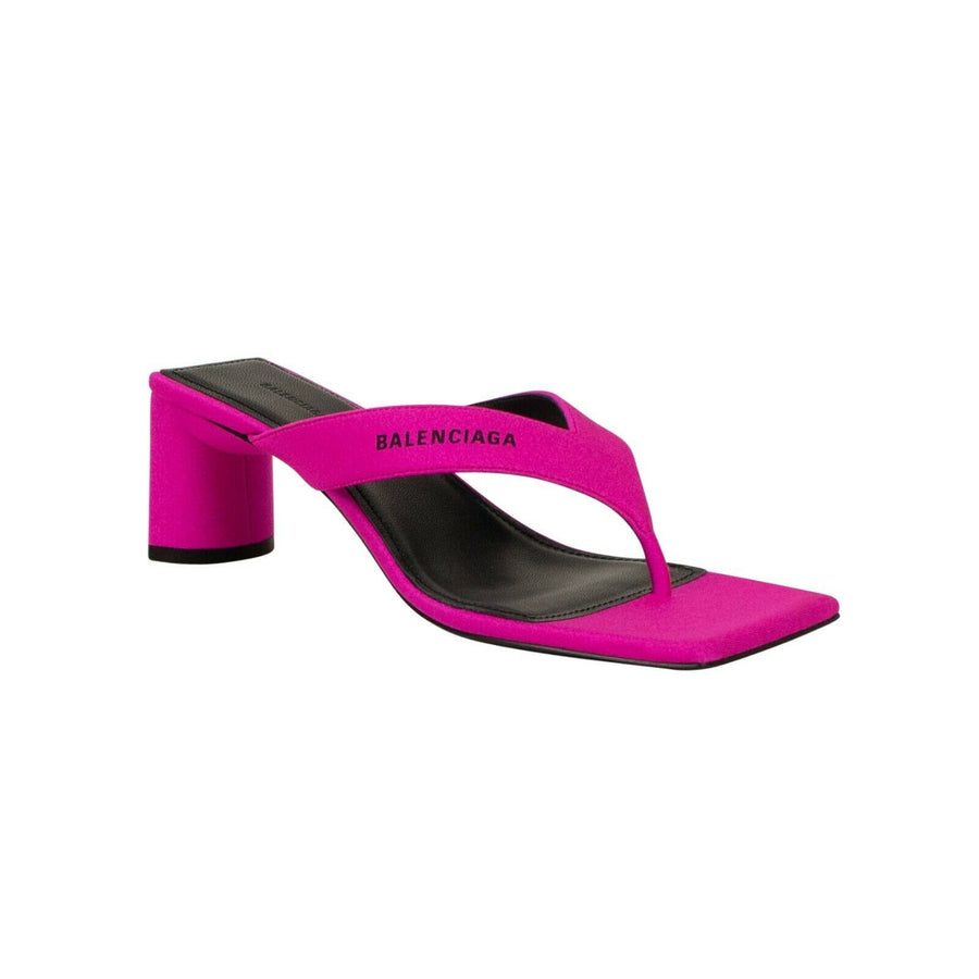 Spandex 'Double Square' Sandal 60 Block Heel - Pink