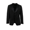 Wool Two Button Tuxedo Suit - Black