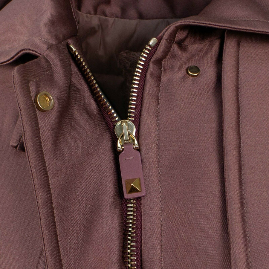 Polyester Blend Single Breasted Over Coat - Purple