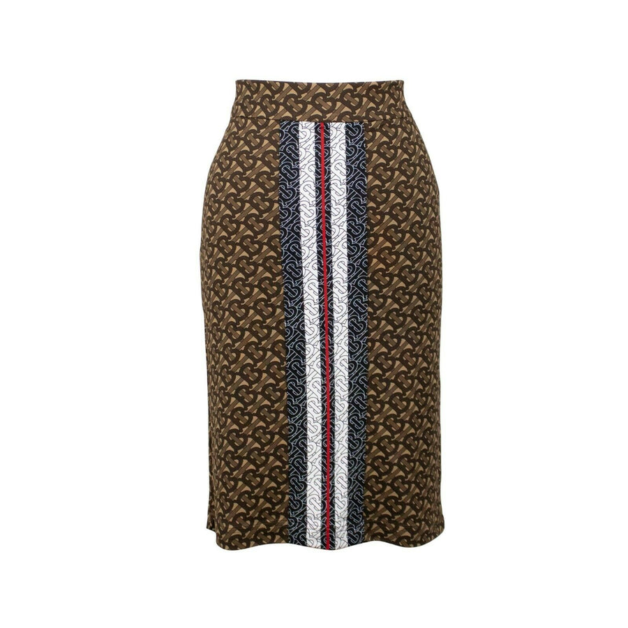 Burberry x Riccardo Tisci Bridle Stripe Logo Long Pencil Skirt - Brown