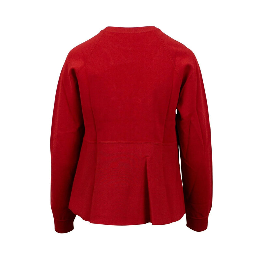 Flare Back Crew Sweater Top - Red