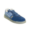 Quilted Velvet And Suede Low-Top Sneaker - Blue