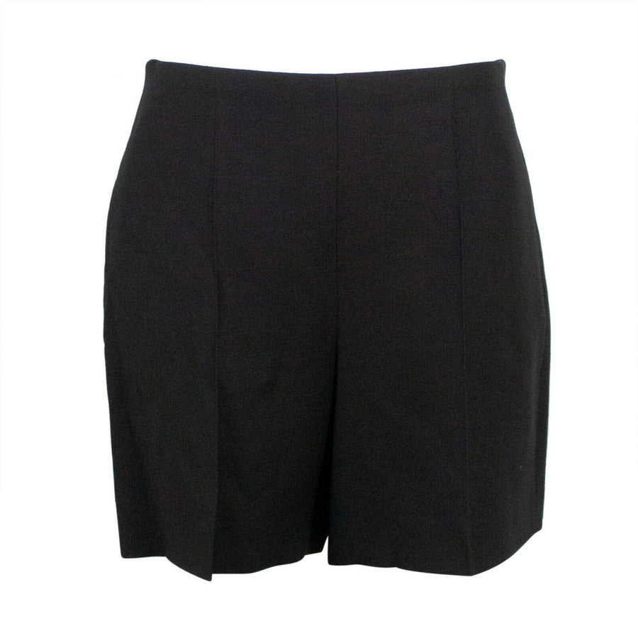 Wool Blend Wide Shorts - Black