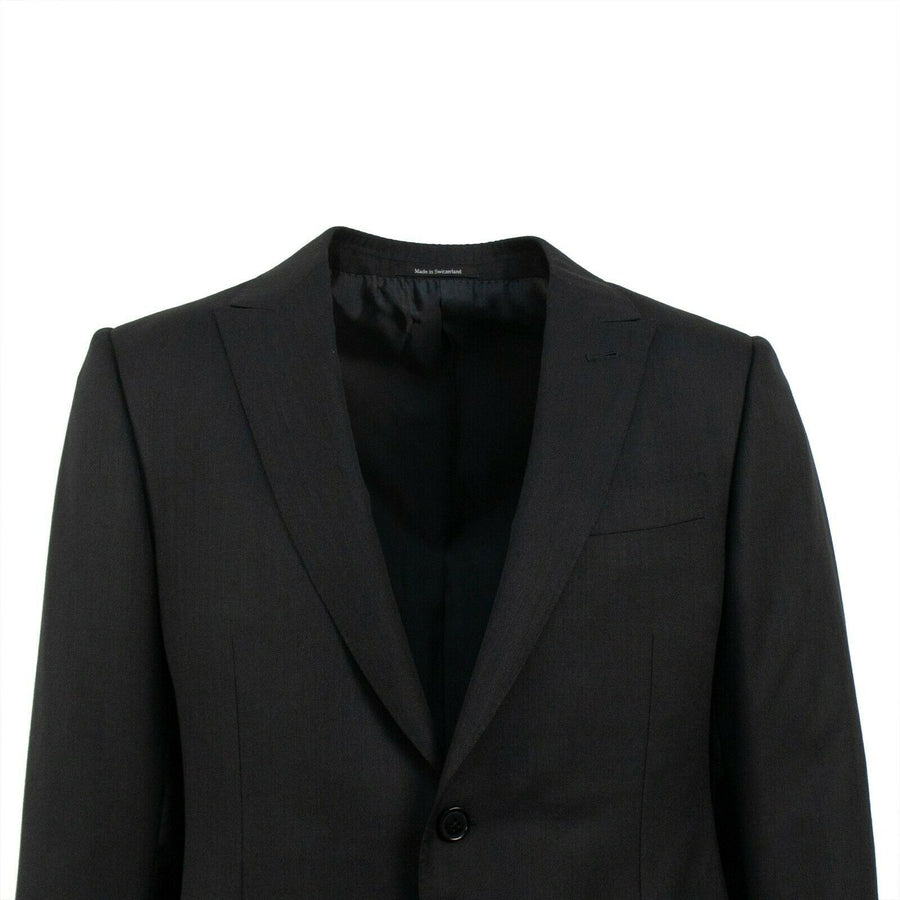 Wool Blend Two Button Suit - Black