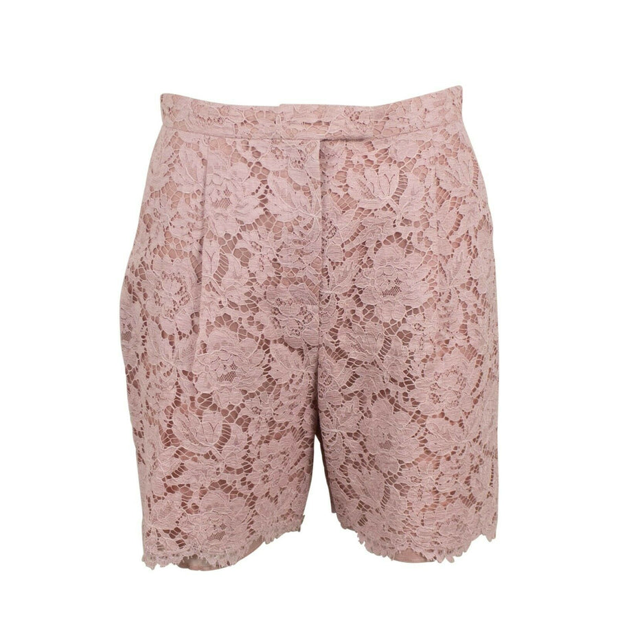 Floral Embroidered Lace Shorts - Pink