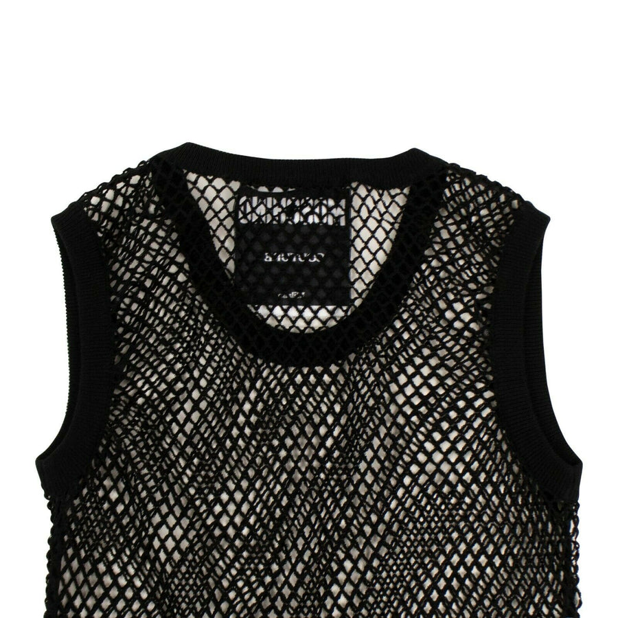 Cotton Mesh Fishnet Vest - Black