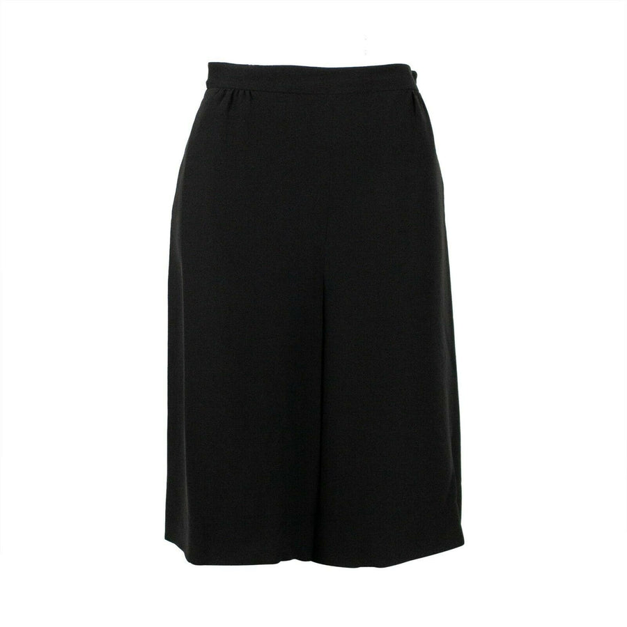 Silk Wide Leg Skort Shorts - Black