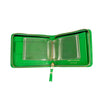 Leather Clover Cardholder Zip Around Wallet - Green