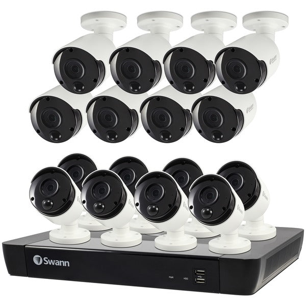 16-Channel 4K NVR with 2TB HD & 16 True Detect Bullet Cameras with Audio