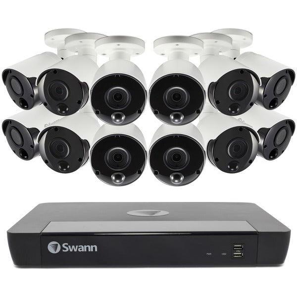 16-Channel 4K NVR with 2TB HD & 16 True Detect Bullet Cameras with Audio