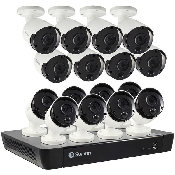 16-Channel 4K NVR with 2TB HD & 16 True Detect Bullet Cameras with Audio