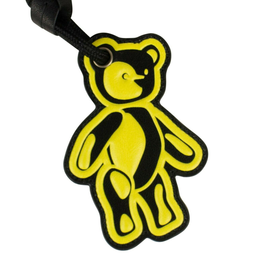 CHRISTIAN DIOR HOMME Leather Teddy Bear Key Chain - Black And Yellow