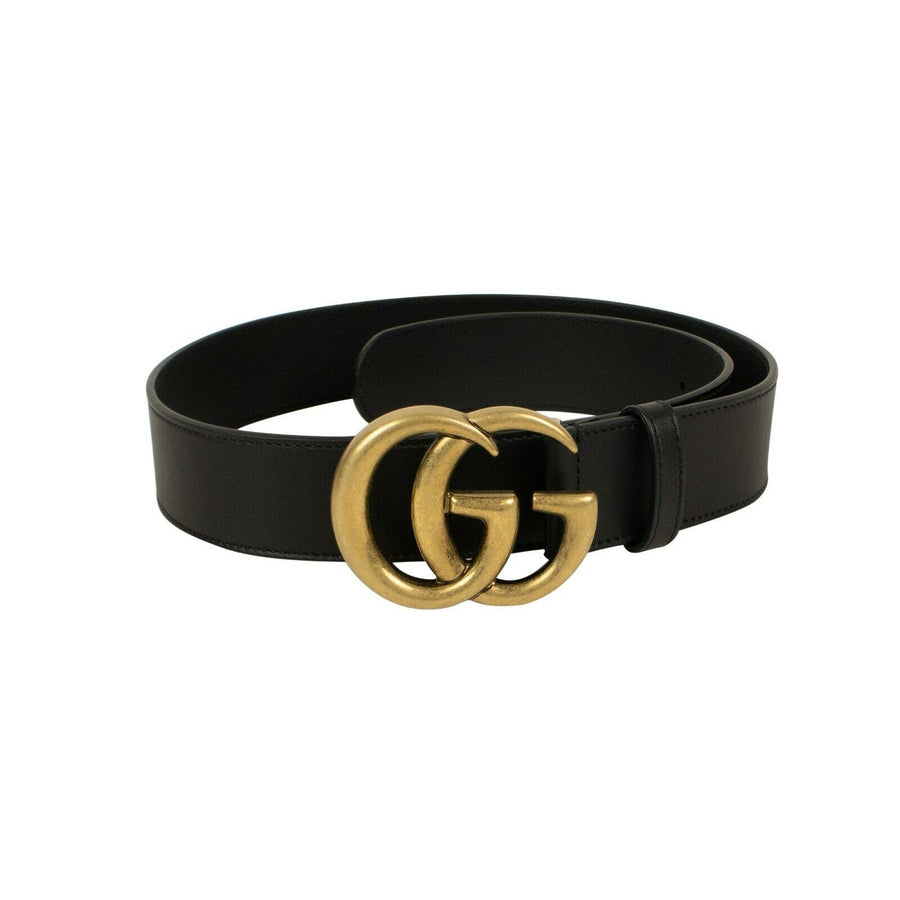 Leather Double G Belt - Black