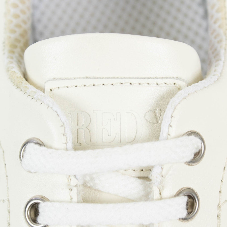 Leather Bubble Studded Sneakers - White