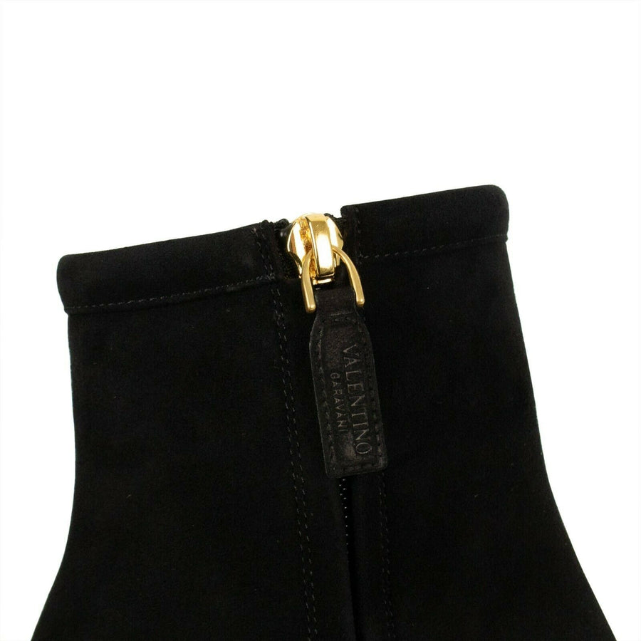 Suede V Logo 45mm Ankle Boots - Black