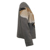 Wool Blend Eagle Applique Sweater - Heather Gray