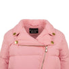 Polyester Gold Detail Short Puffer Coat - Pink