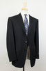 Drop 6 Striped Wool 3 Button Suit - Black