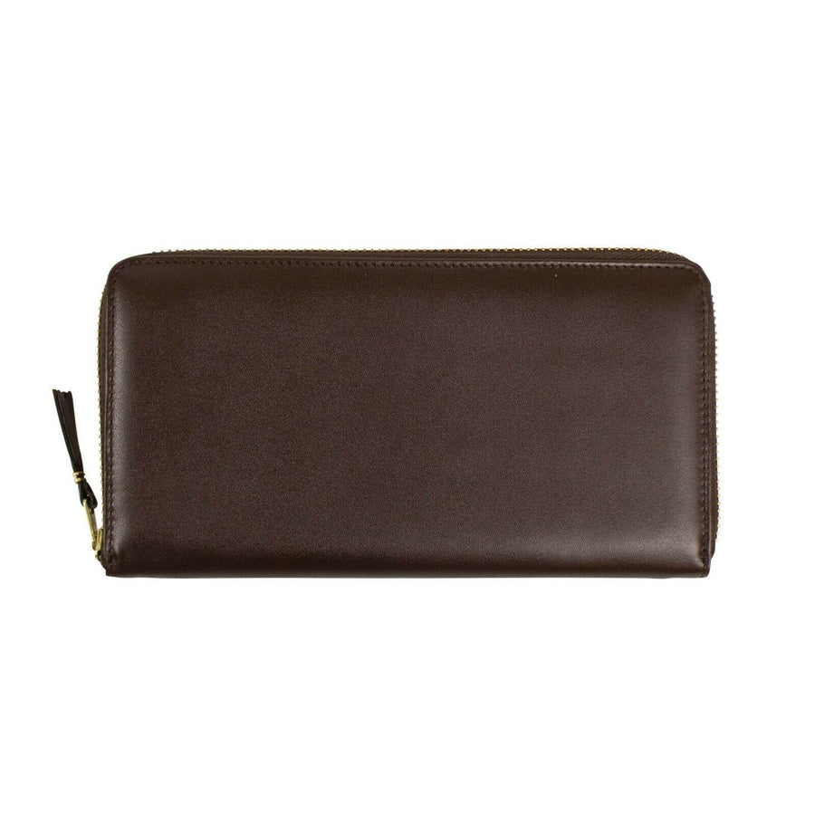 Leather Zip Around Wallet - Brown