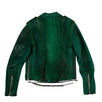 Python Leather Biker Jacket - Green