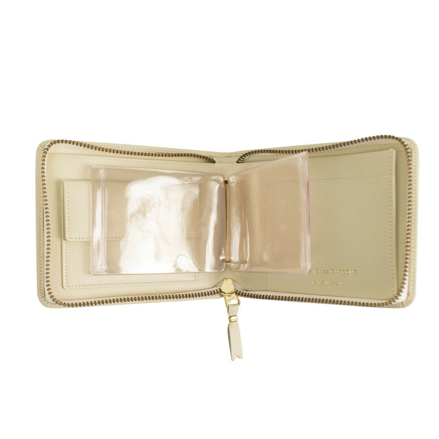 Leather Cardholder Zip Around Wallet - Ivory