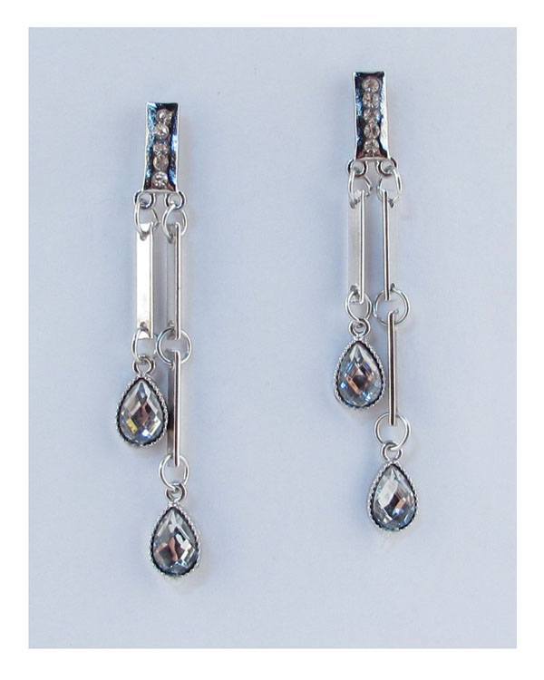 Drop earrings w/rhinestones