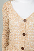 Ladies fashion button down closure crochet knitted color-block cardigan