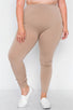 Plus Size Fleece Lined Solid Leggings