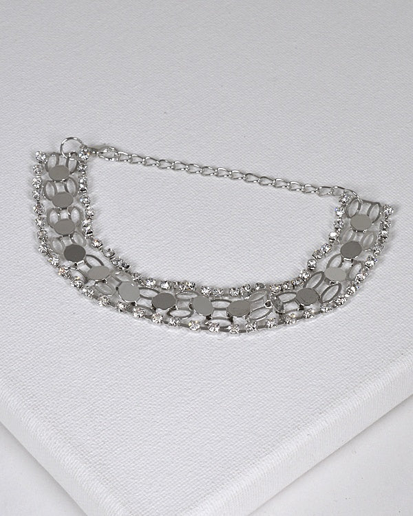 Crystal and Metal Trim Accented Bracelet