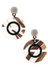 Wood and acetate circle drop earring