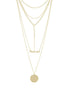 Feminist lettered multi layer geometric necklace