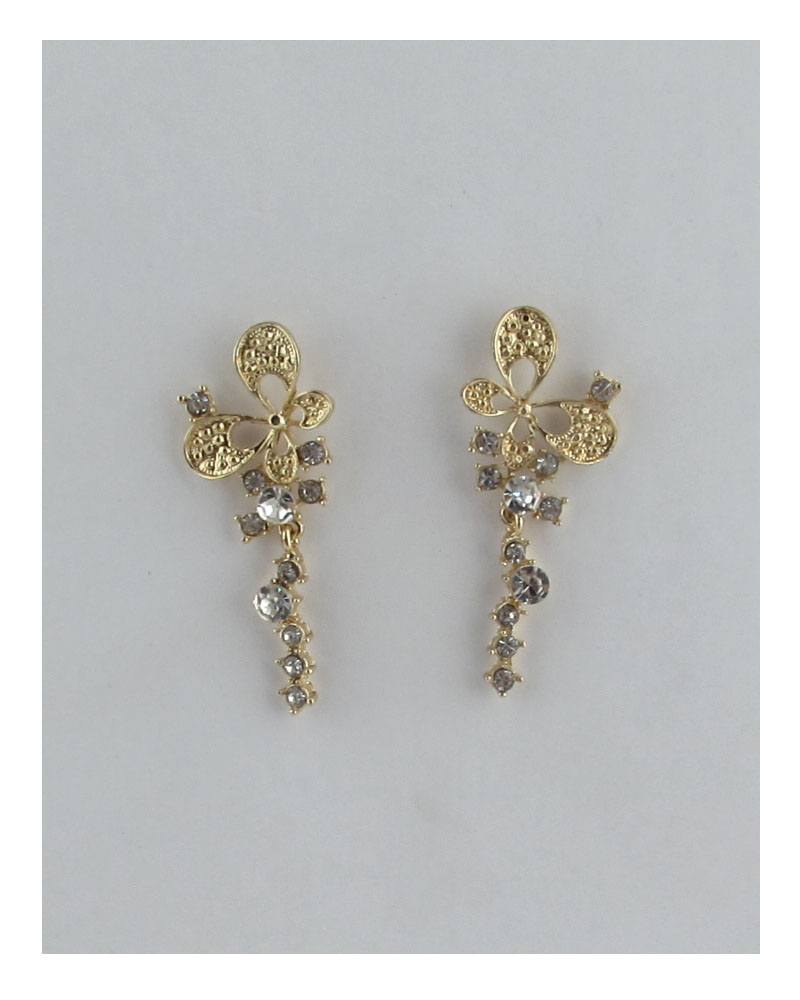 Butterfly linear stud drop earrings