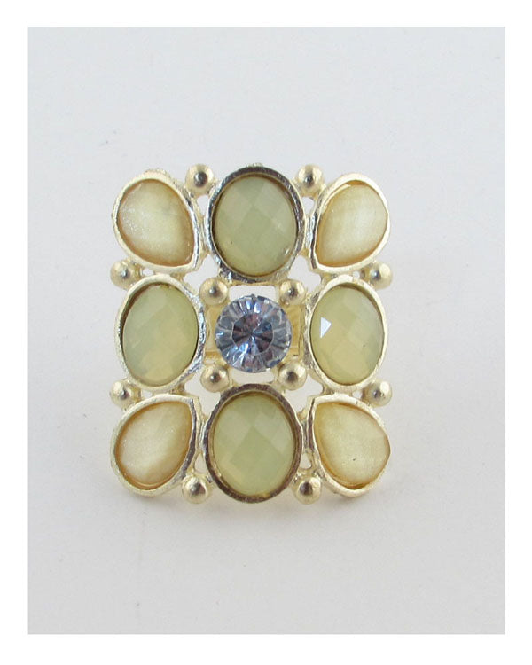 Faux stone adjustable ring